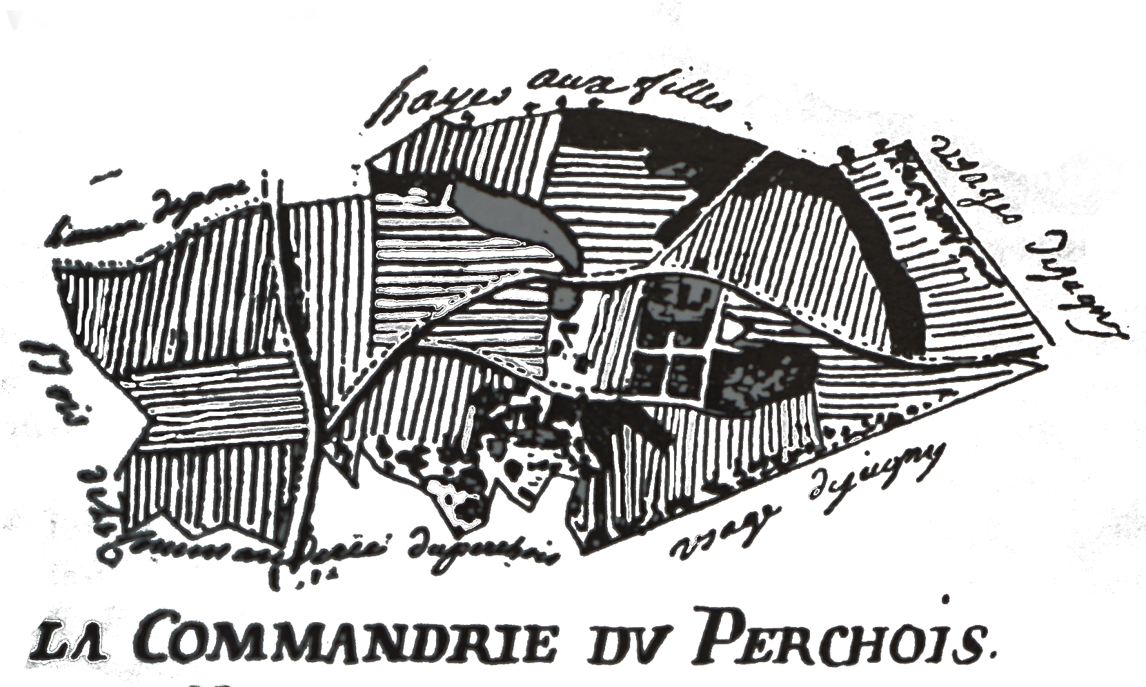 Commanderie du Perchois — dessin d’archives de 1752